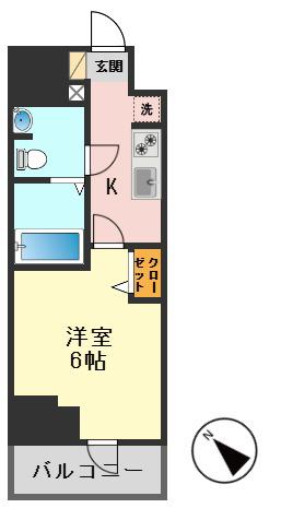 THE PASEO 新小岩(1K/5階)の間取り写真