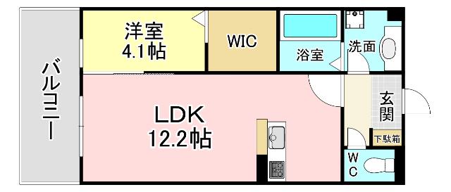 STUDIE GAMOU(1LDK/3階)の間取り写真
