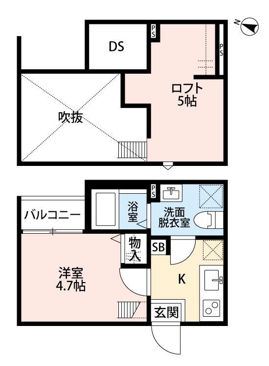 パークハウス東宮原(1K/2階)の間取り写真