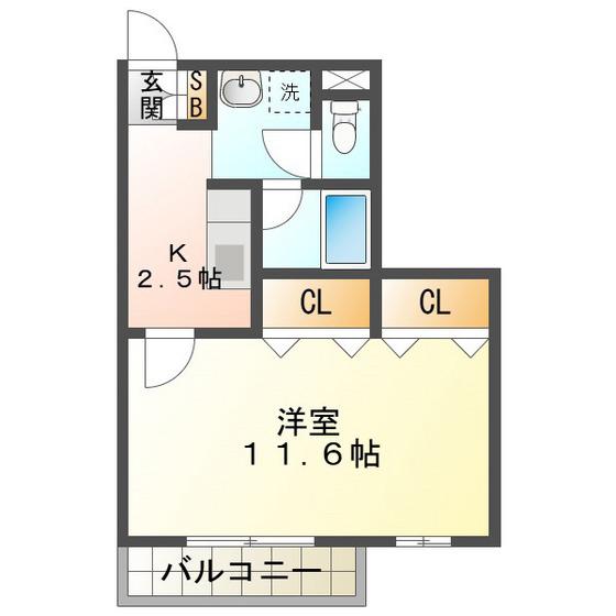 ベルメゾンキョーワ(1K/3階)の間取り写真
