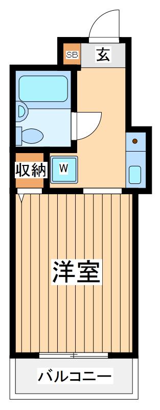 トップ溝の口第2(ワンルーム/1階)の間取り写真