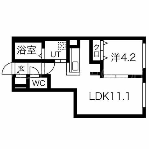 PRECIOSA菊水(1LDK/1階)の間取り写真