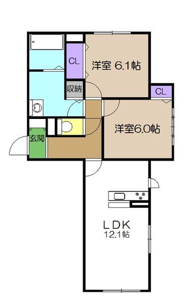 シャーメゾン桜III(2LDK/1階)の間取り写真
