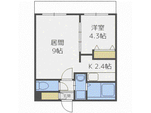 エトワール(1LDK/2階)の間取り写真