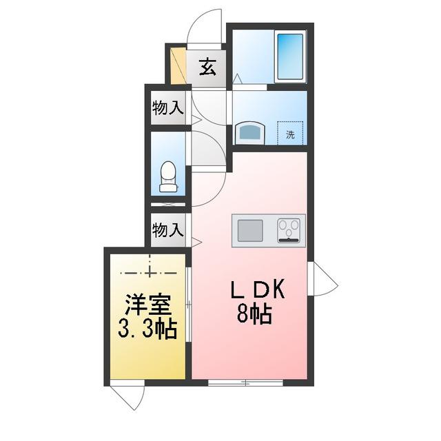ベルリード伊勢志摩(1LDK/1階)の間取り写真