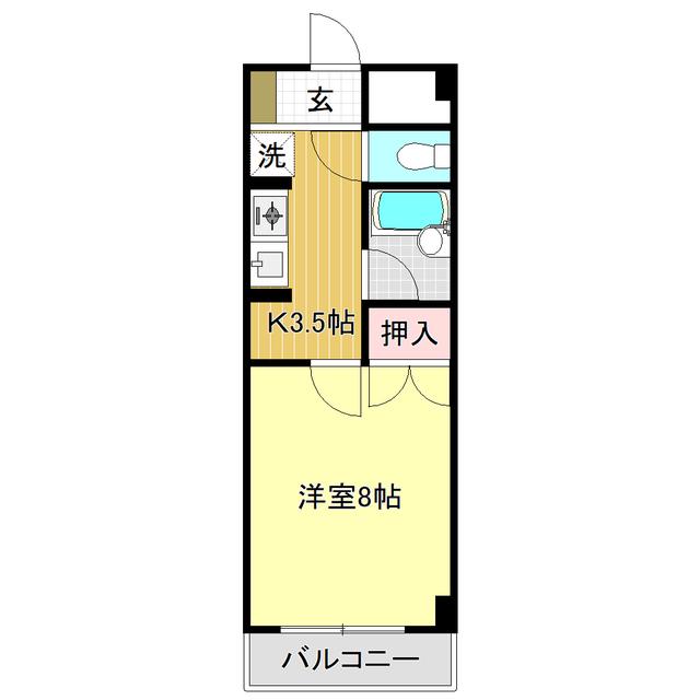 ミタニマンションIII(1K/6階)の間取り写真