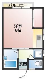 緑町 1K(1K/1階)の間取り写真