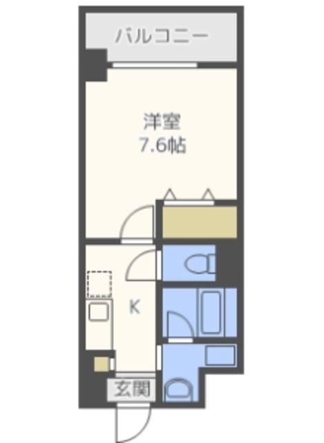 アンビシャス江崎(1K/5階)の間取り写真