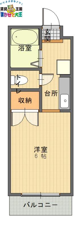 クレール岩屋(ワンルーム/4階)の間取り写真