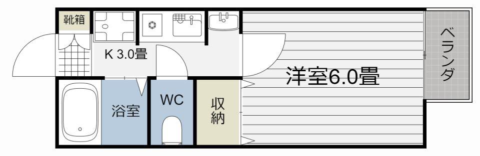 プチパレ紫原(1K/1階)の間取り写真