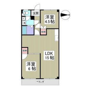 諏訪パークハウス 旧板垣サンハイツ(2LDK/1階)の間取り写真