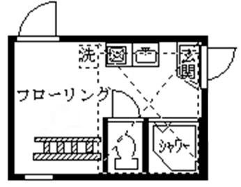 フェリスクォーツ(ワンルーム/2階)の間取り写真