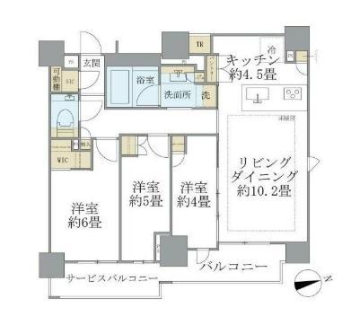BRILLIA早稲田鶴巻(3LDK/9階)の間取り写真