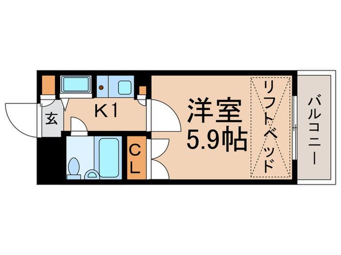 ユーレジデンス護国寺(1K/3階)の間取り写真