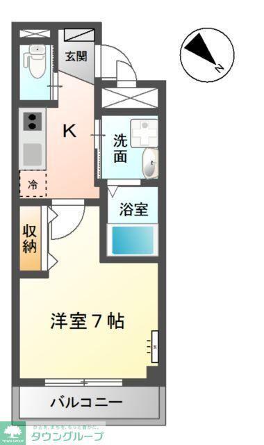 プランドール上中里(1K/3階)の間取り写真