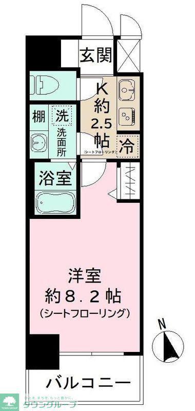 N-STAGEさがみ野(1K/8階)の間取り写真