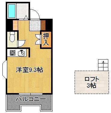 シティハイツ到津(ワンルーム/3階)の間取り写真