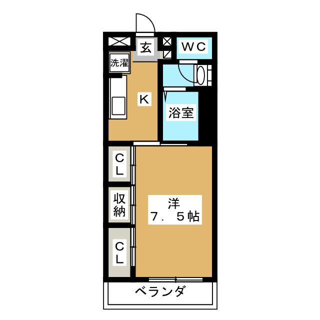 リブリ・相模大野III(1K/2階)の間取り写真
