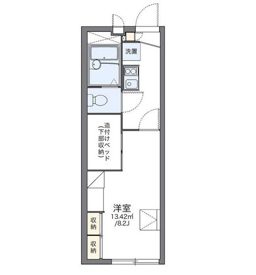 レオパレスアモーレ パートII(1K/1階)の間取り写真