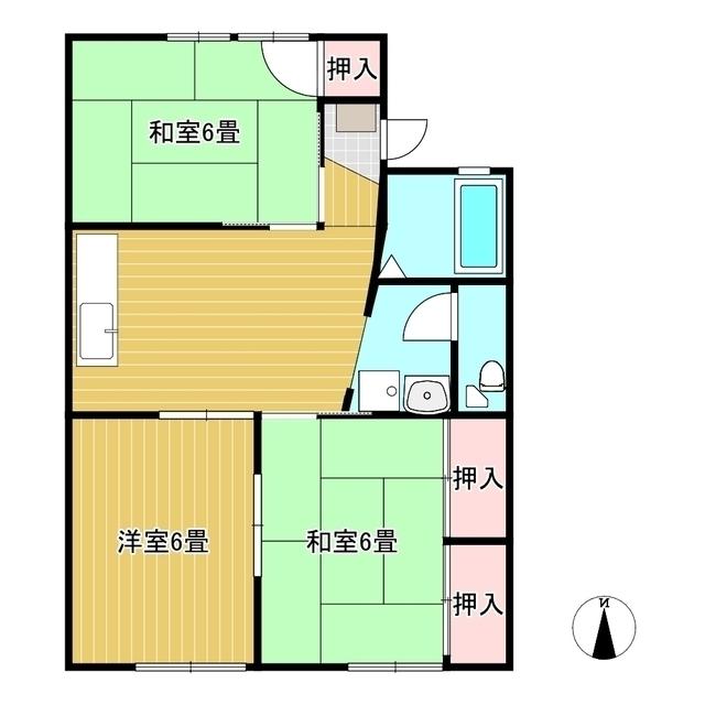 セジュール90(3DK/1階)の間取り写真