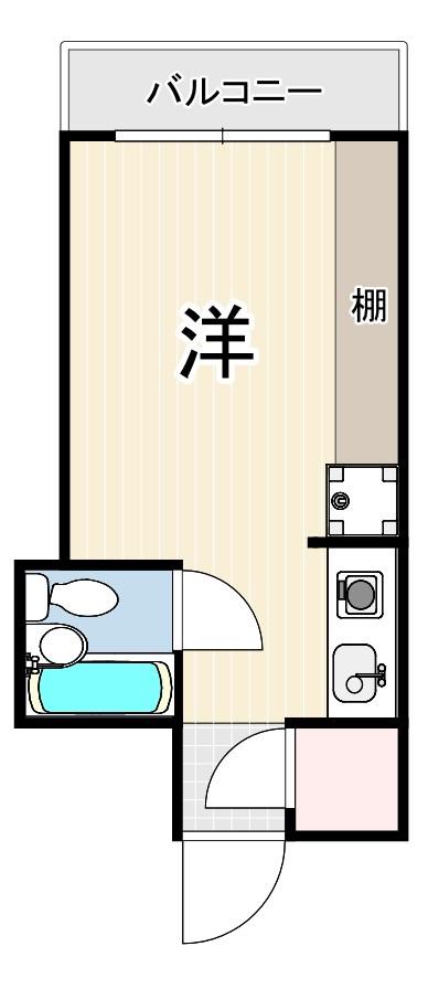 RIZE ONE 阪急園田(ワンルーム/4階)の間取り写真