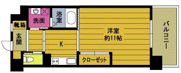 RINT5(1K/10階)の間取り写真
