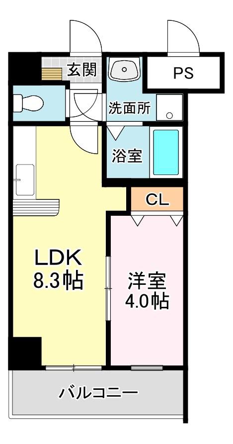 BLEZIOIII(1LDK/5階)の間取り写真