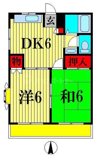 東和ハイツ(2DK/2階)の間取り写真