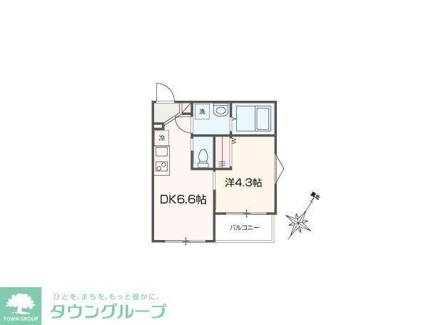 MELLAS相武台前IV(1DK/3階)の間取り写真