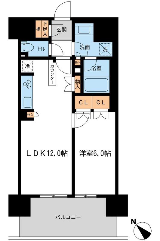 ブレス宮崎台(1LDK/1階)の間取り写真
