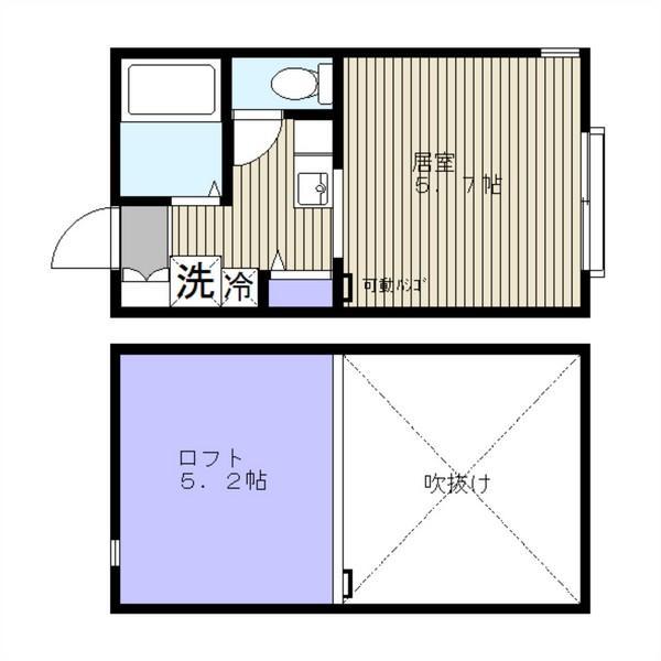 LUDICA鷺沼(ワンルーム/1階)の間取り写真