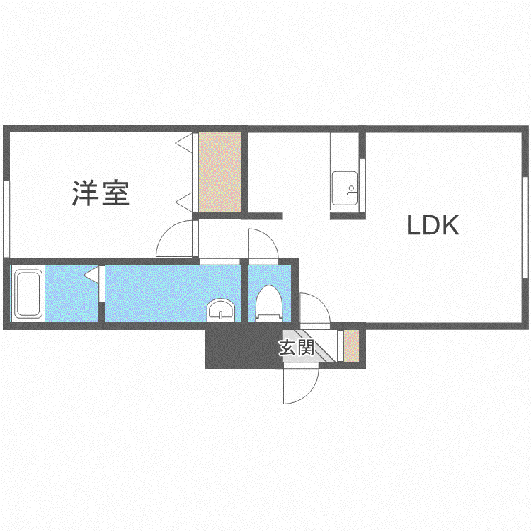 ボヌール パークサイド(1LDK/3階)の間取り写真
