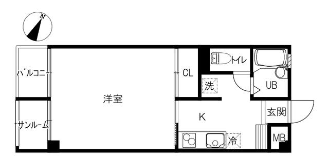 THE MANSION(1K/1階)の間取り写真