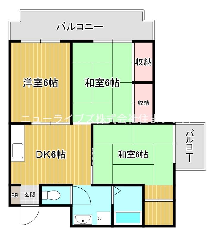 タウンプラザ東(3DK/8階)の間取り写真