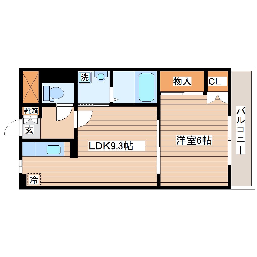 サニープレイスIII(1LDK/2階)の間取り写真