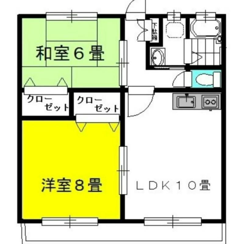 サウス・ウインド2ND(2LDK/2階)の間取り写真