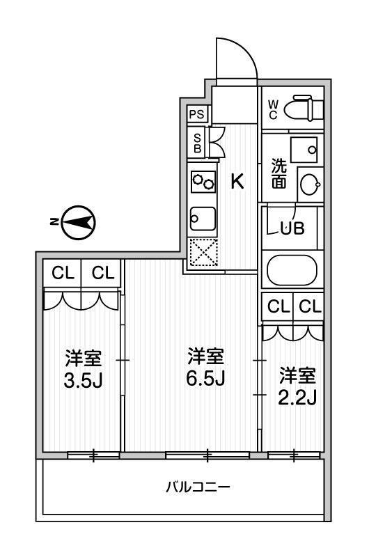 リテラス清澄白河(2DK/4階)の間取り写真