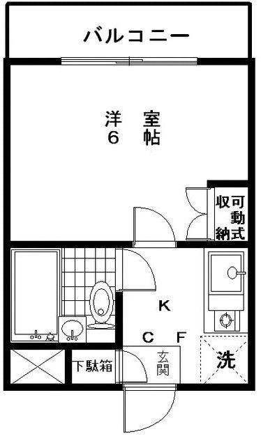 PIER氷川台(1K/2階)の間取り写真