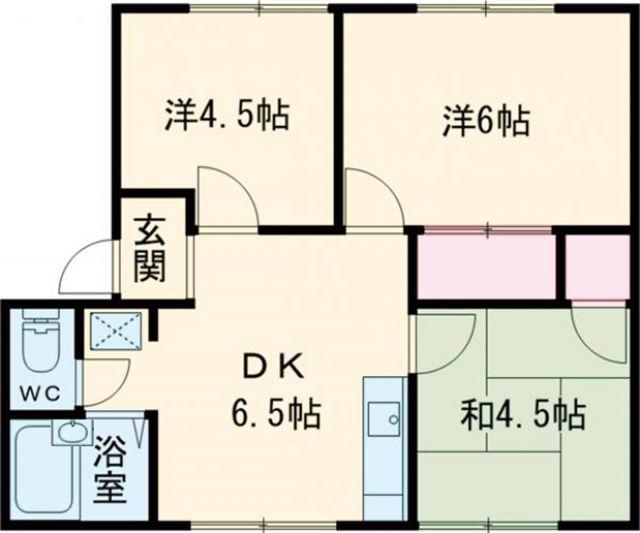 コーポサンピアB棟(3DK/2階)の間取り写真