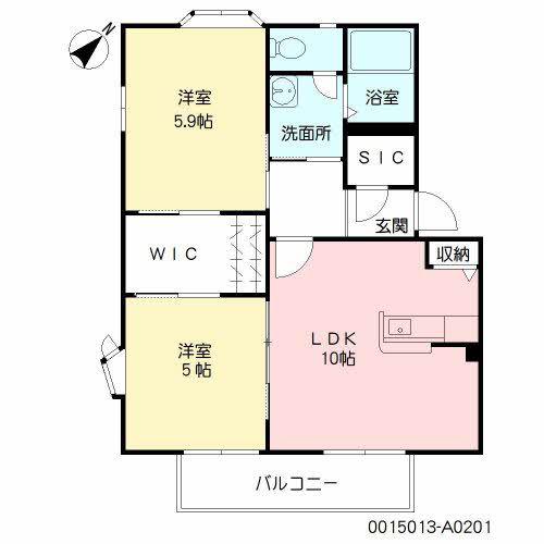 マルセイユ西町(2LDK/2階)の間取り写真