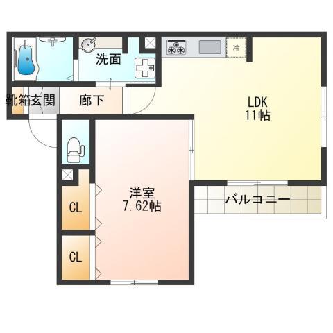 MAISON ESPORI(1LDK/2階)の間取り写真