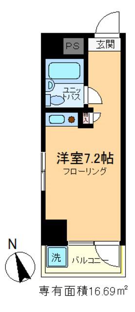 土肥ハイム(ワンルーム/9階)の間取り写真