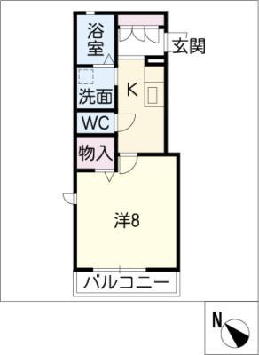 エステート宝(1K/2階)の間取り写真