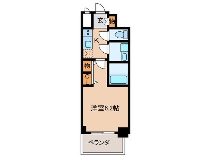 ARCOBALENO OSAKA FUSE(1K/9階)の間取り写真