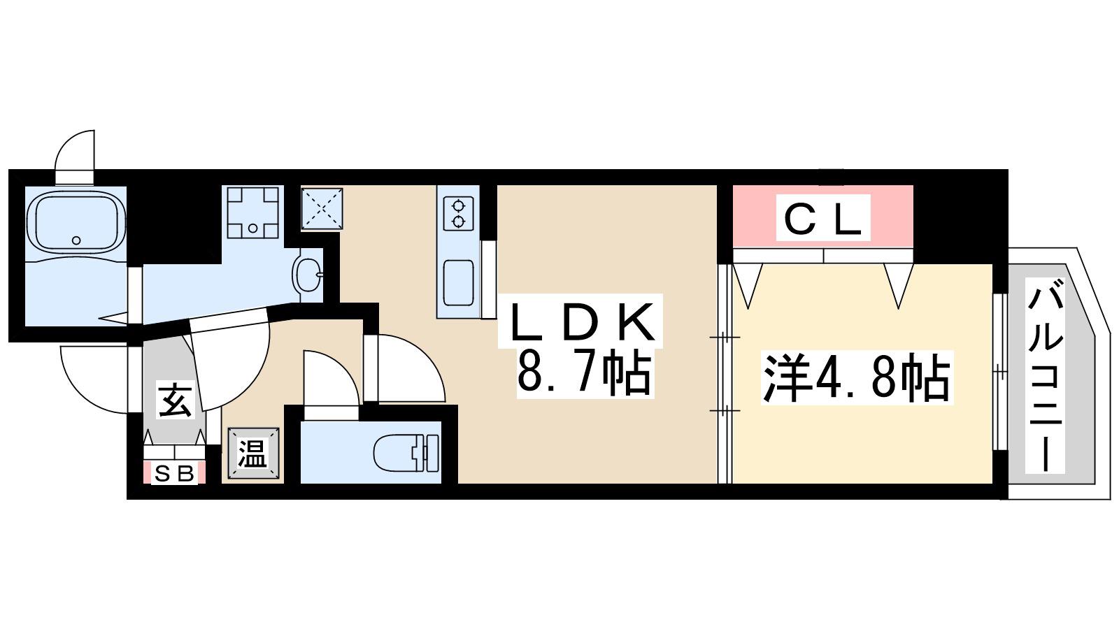 セレニテ江坂四番館(1LDK/2階)の間取り写真