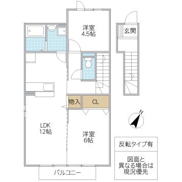 フォレストヒルズ(2LDK/2階)の間取り写真