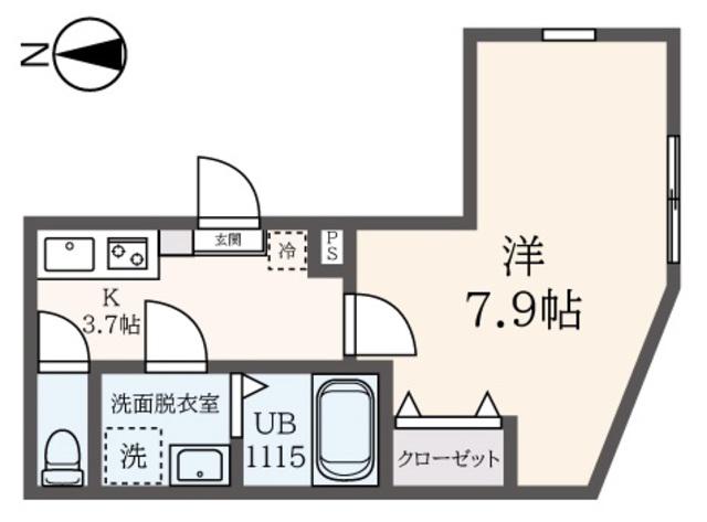 アリベルガーデンピア32番館(1K/3階)の間取り写真