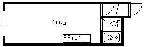 旭祥ハイツ(ワンルーム/2階)の間取り写真