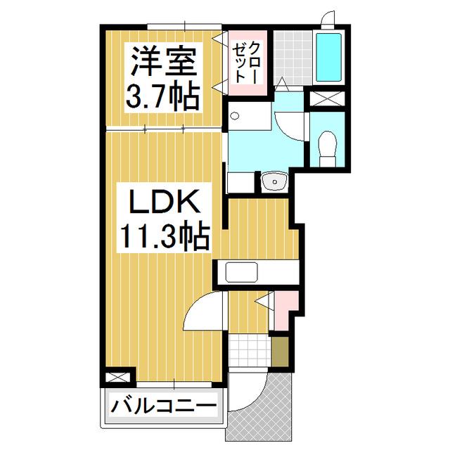 フォーリスト(1LDK/1階)の間取り写真