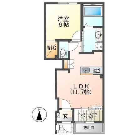 名鉄豊川線 諏訪町駅 徒歩17分 2階建 新築(1LDK/1階)の間取り写真